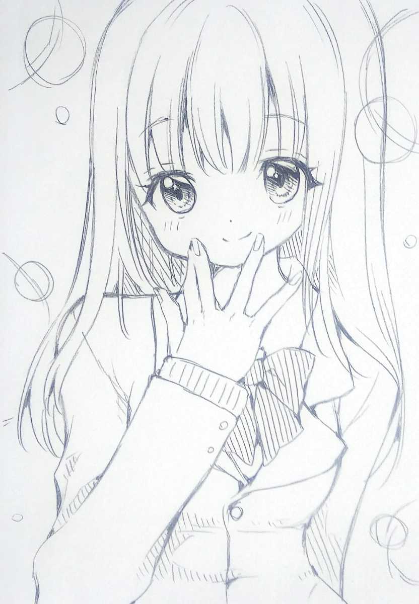 Yahoo!オークション - (11)手描きイラスト オリジナル 女の子 ラフ画 Yahoo!オークション - (11)手描きイラスト オリジナル 女の子 ラフ画