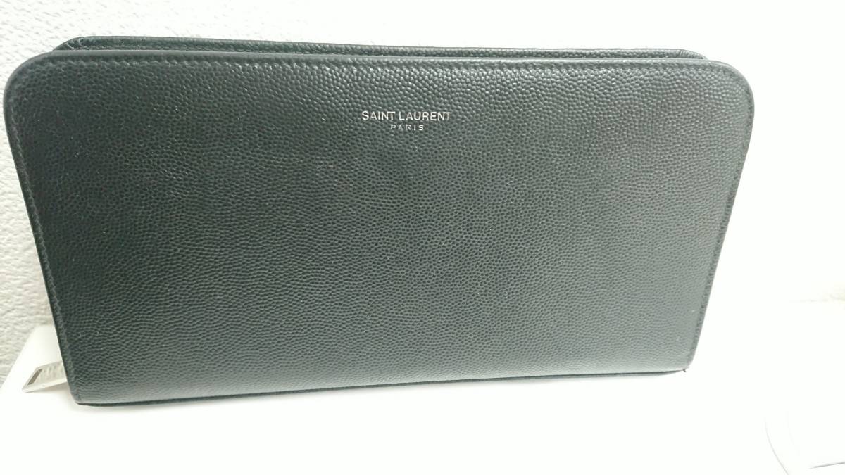 781【美品】SAINT LAURENT PARIS サンローラン ラウンドファスナー長財布 344076BTY0N-4147 黒 BLACK ブラック_画像1