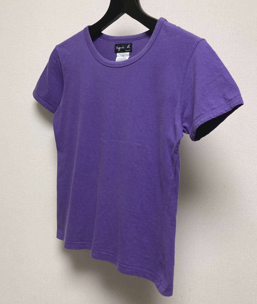 agnes b. フランス製 半袖 カットソー Tシャツ 2 アニエスベー 2 紫 パープル_画像5