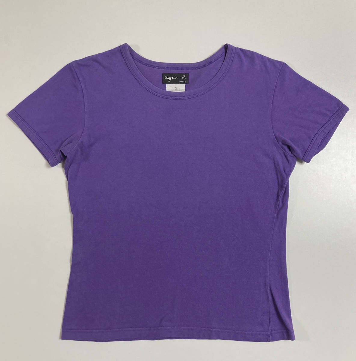 agnes b. フランス製 半袖 カットソー Tシャツ 2 アニエスベー 2 紫 パープル_画像2