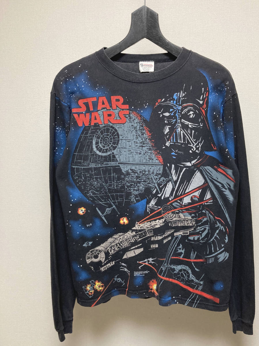 90s Звездные войны IN ADVANCE футболка с длинным рукавом XL USA производства STAR WARS long T Vintage фильм 