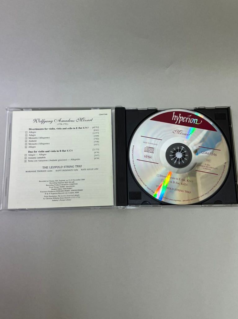 CD / Divertimento K 563 / Wolfgang Amadeus Mozart (作曲), Leopold Trio (合奏)/ 034571172460 /管理番号： SF0005_画像3