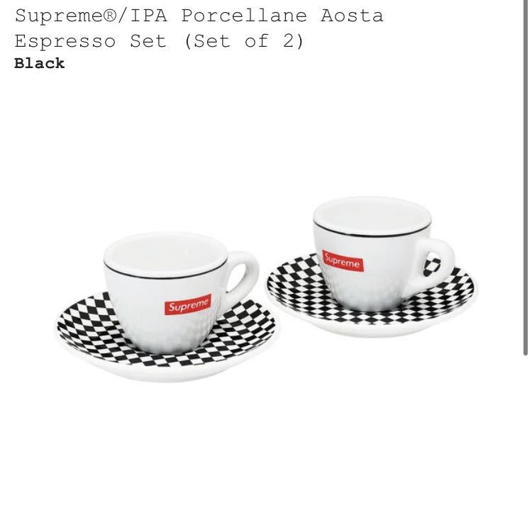 新品未開封】Supreme IPA Porcellane Aosta Espresso Set (Set of 2