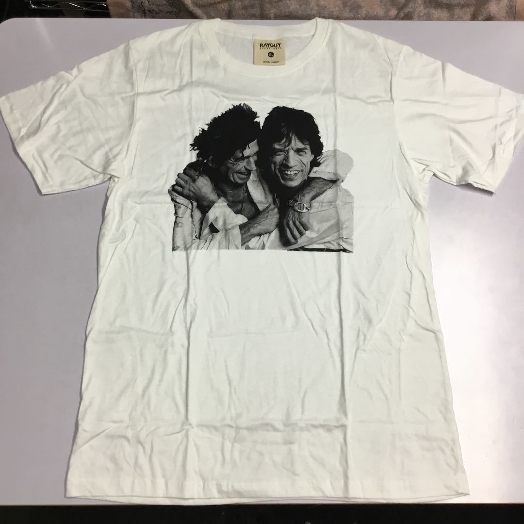 DBRC1♪ バンドデザインTシャツ XLサイズ ミックジャガー キースリチャーズ ローリングストーンズ MICK JAGGER KEITH RICHARDS 白_画像1