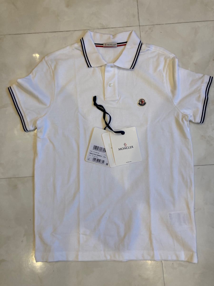 無料配達 【美品】モンクレール ポロシャツ 半袖 MONCLER ホワイト 「正規品」 【美品】MONCLER モンクレール ポロシャツ ポロシャツ