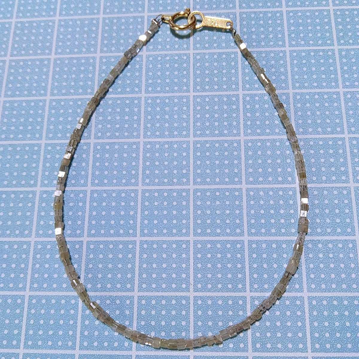 ホワイトダイヤモンド キューブカット k18 ブレスレット アクセサリー