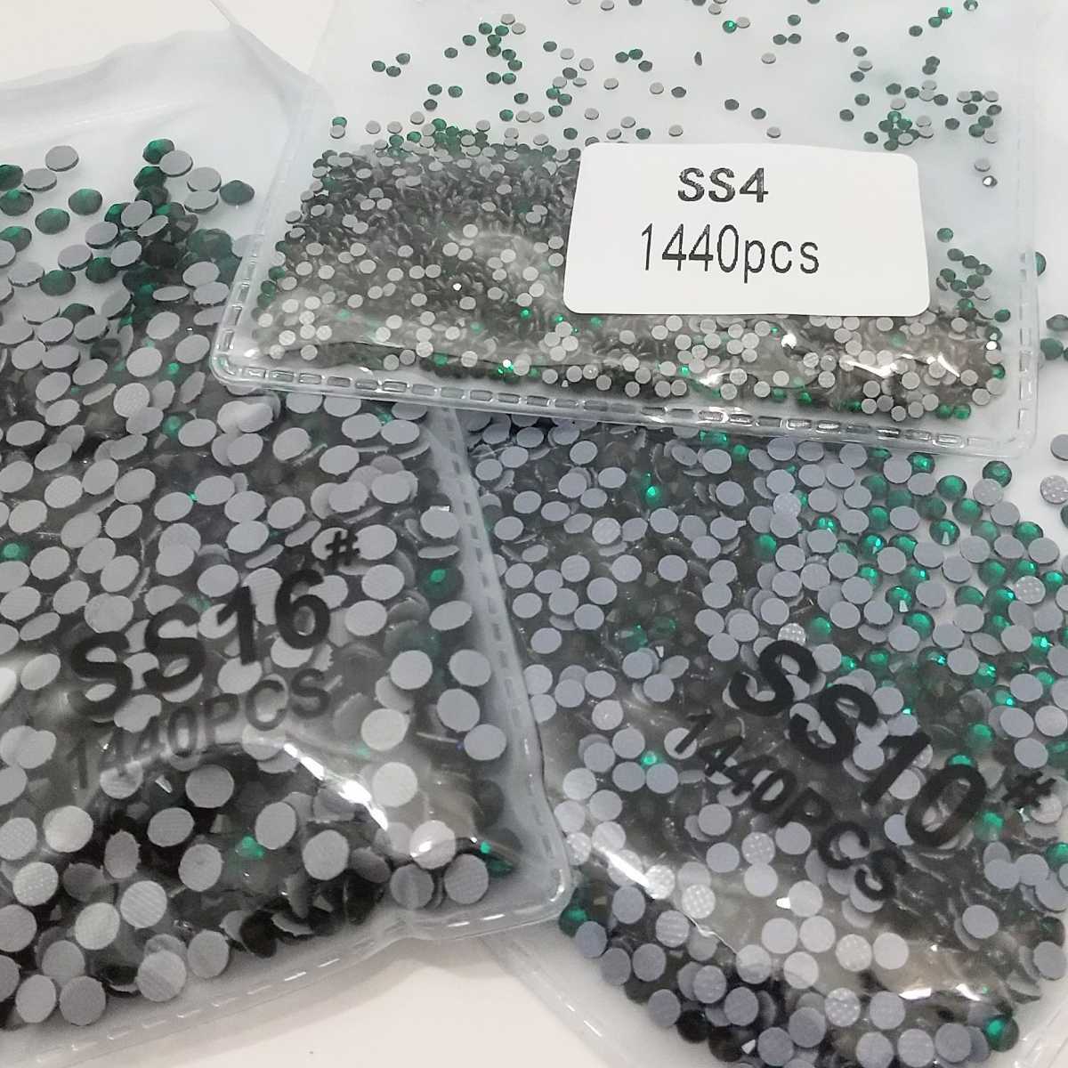  rhinestone hot fixing parts emerald 1440 piece large amount pack Hotfix Stone 