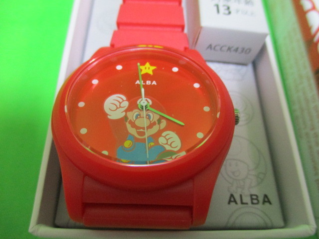  finally last 1 piece! new goods Mario red ALBA Seiko collaboration clock nintendo regular goods records out of production rare Famicom SEIKO Alba MARIO