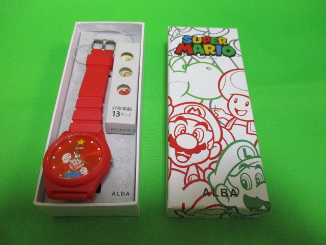  finally last 1 piece! new goods Mario red ALBA Seiko collaboration clock nintendo regular goods records out of production rare Famicom SEIKO Alba MARIO