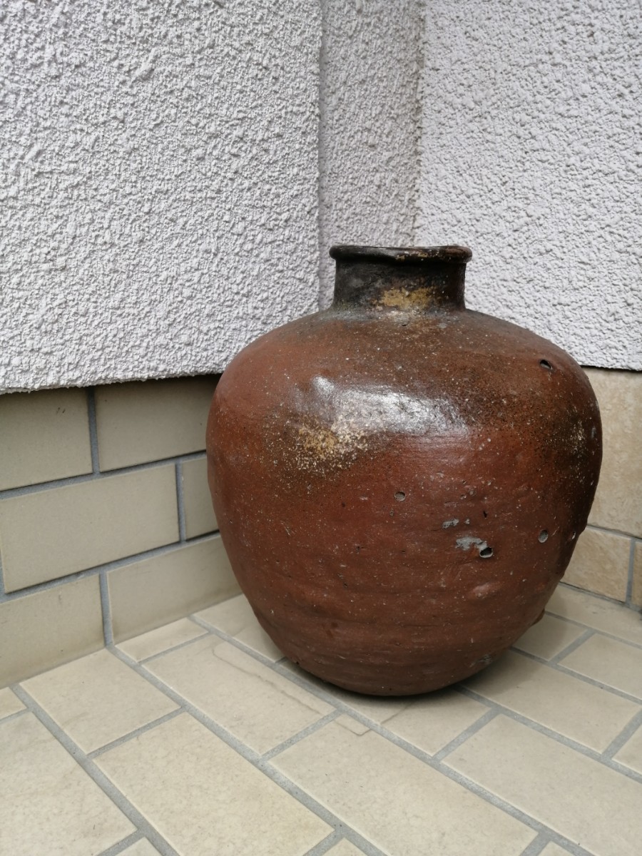 №16 古信楽の壺 オブジェ 花瓶 傘立て lram-fgr.ma