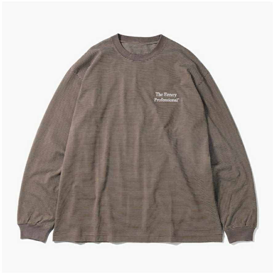 ENNOY L/S BORDER T-SHIRTS ブラック Lサイズ-