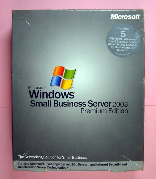 【1593】 Microsoft Windows Small Business Server 2003 Premium 5CAL English for North America New 新品 スモール ビジネス サーバー_画像1