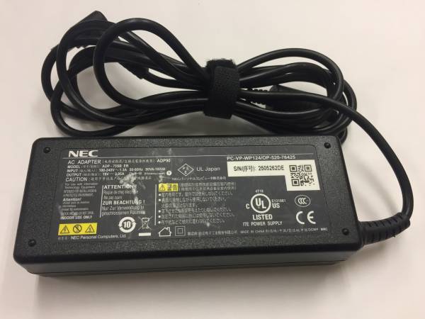 「中古美品」NEC純正ACアダプターPC-VP-WP124 ADP90 19V3.95A_写真は流用、実物と多少違う場合もあります