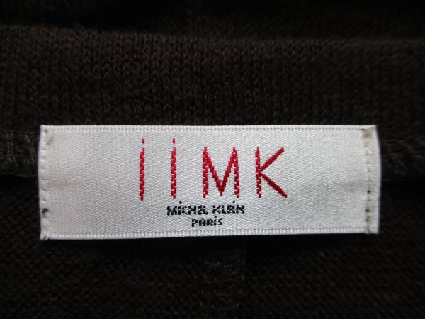 947[ free shipping ]iiMK I I.M ke- Michel Klein long sleeve knitted sweater M dark brown . origin deepen wool ... feeling thin shoulder equipment ornament 