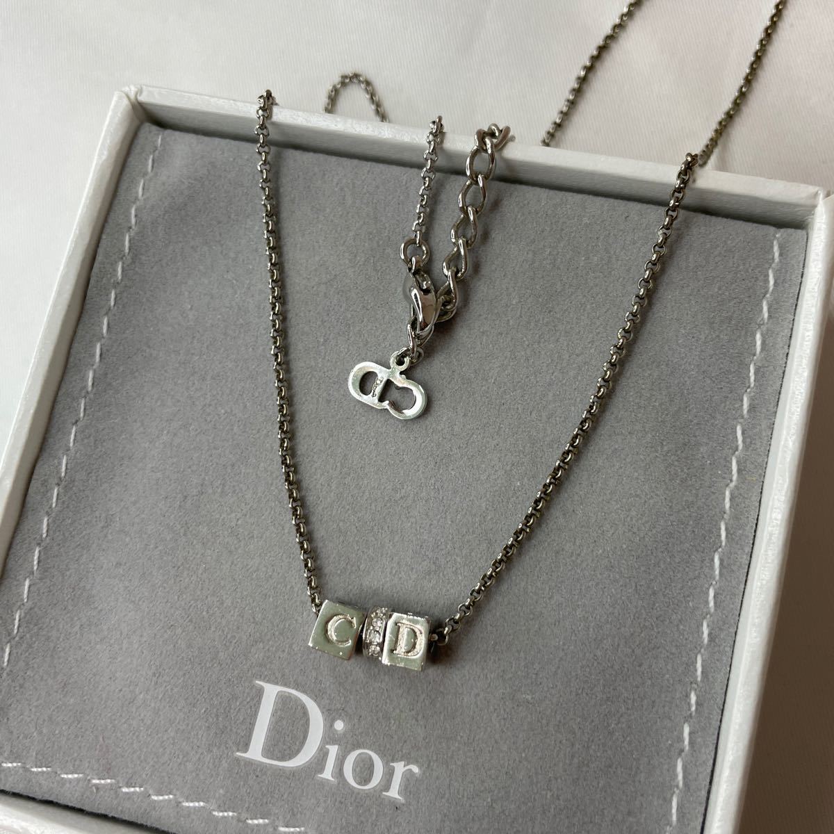 極美品 Christian Dior クリスチャンディオール CD ロゴ ストーン