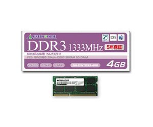 【期間限定】 SDRAM DDR3 204pin PC3-10600 ノート用 グリーンハウス SO-DIMM GH-DWT(新品未使用品) 4GB その他