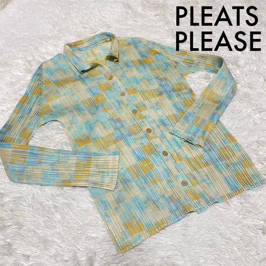 PLEATS PLEASE 【 極美品 】 プリーツプリーズ 長袖 シャツ ボタン 4