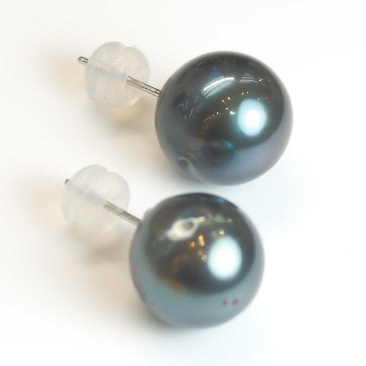 未使用品 Pt950 黒蝶真珠 南洋真珠 ピアス | ebs-santana.pt