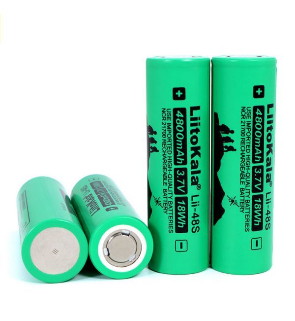 LiitoKala 大容量リチウムイオンバッテリー Lii-48S 21700 3.7V 4800mAh 9.6A フラットトップ リチウムイオン電池 充電池 電子タバコ E292_画像5