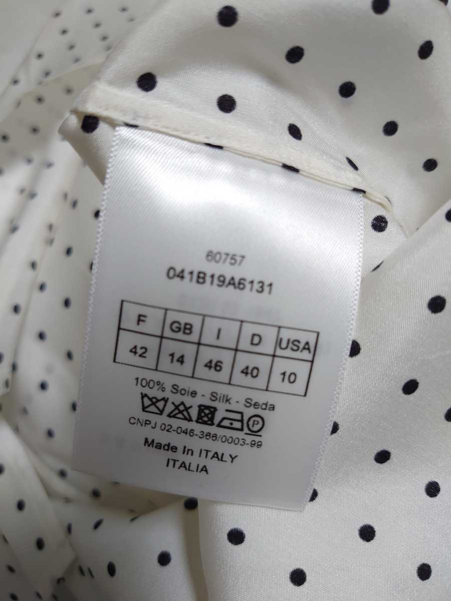 Christian Dior 2020aw bee刺繍 ドット柄ブラウス