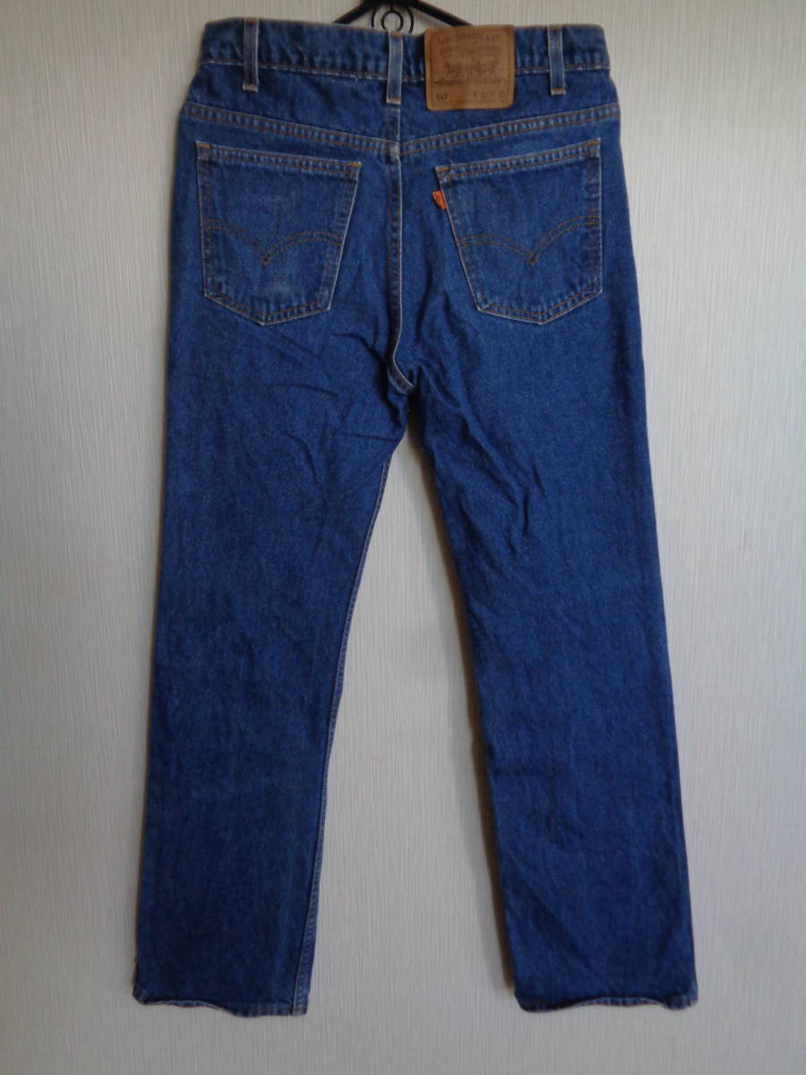美品 濃青紺 USA製 リーバイス 517-0217 スモールe オリジナル オレンジ タグ W32 L31 検索 前期 501XX ビッグE