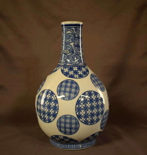 焼き物 徳利型 花瓶 陶磁器 高さ約35㎝ インテリア 置物 【b1-t-205】_画像2