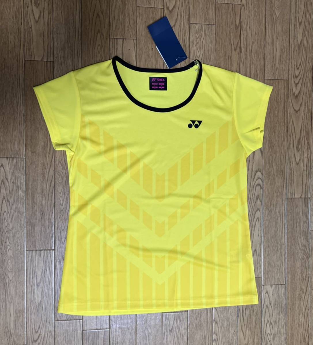 [ price cut ]YONEX Yonex wi men's dry T-shirt for women yellow yellow M badminton wear tennis wear 16516. sweat speed .