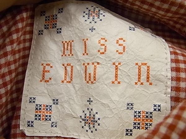 EDWIN серебристый жевательная резинка проверка linen. короткий рукав рубашка work shirt SIZE M Edwin женский 
