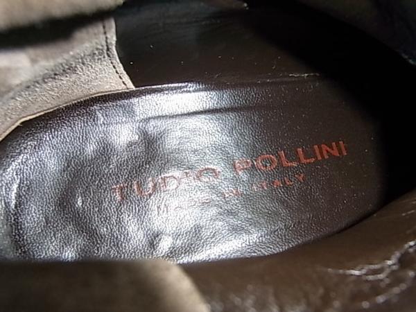 イタリア製 STUDIO POLLINI レザーロングブーツ こげ茶 22.5cm_画像10