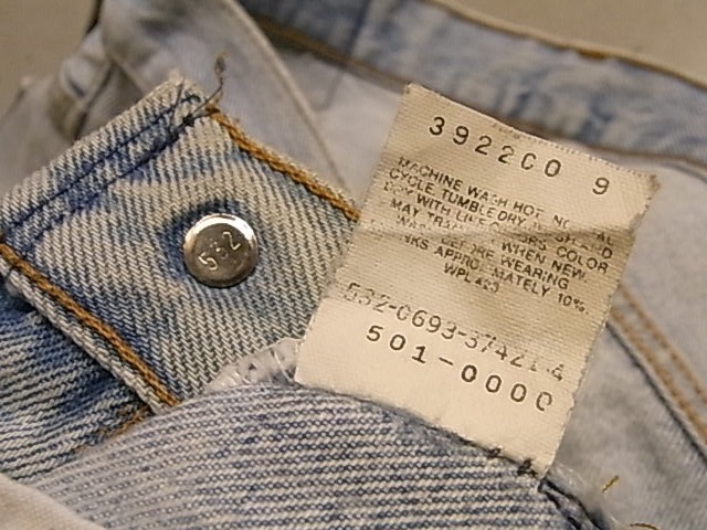 90'S LEVI'S #501 カットオフ ダメージ デニム ショートパンツ SIZE 33 リーバイス アメリカ製 ショーツ_画像7