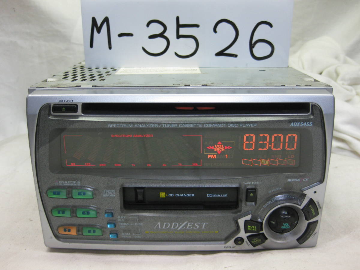 M-3526　ADDZEST　アゼスト　ADX5455　PS-2247U　2Dサイズ　CD&カセットデッキ　故障品_画像1