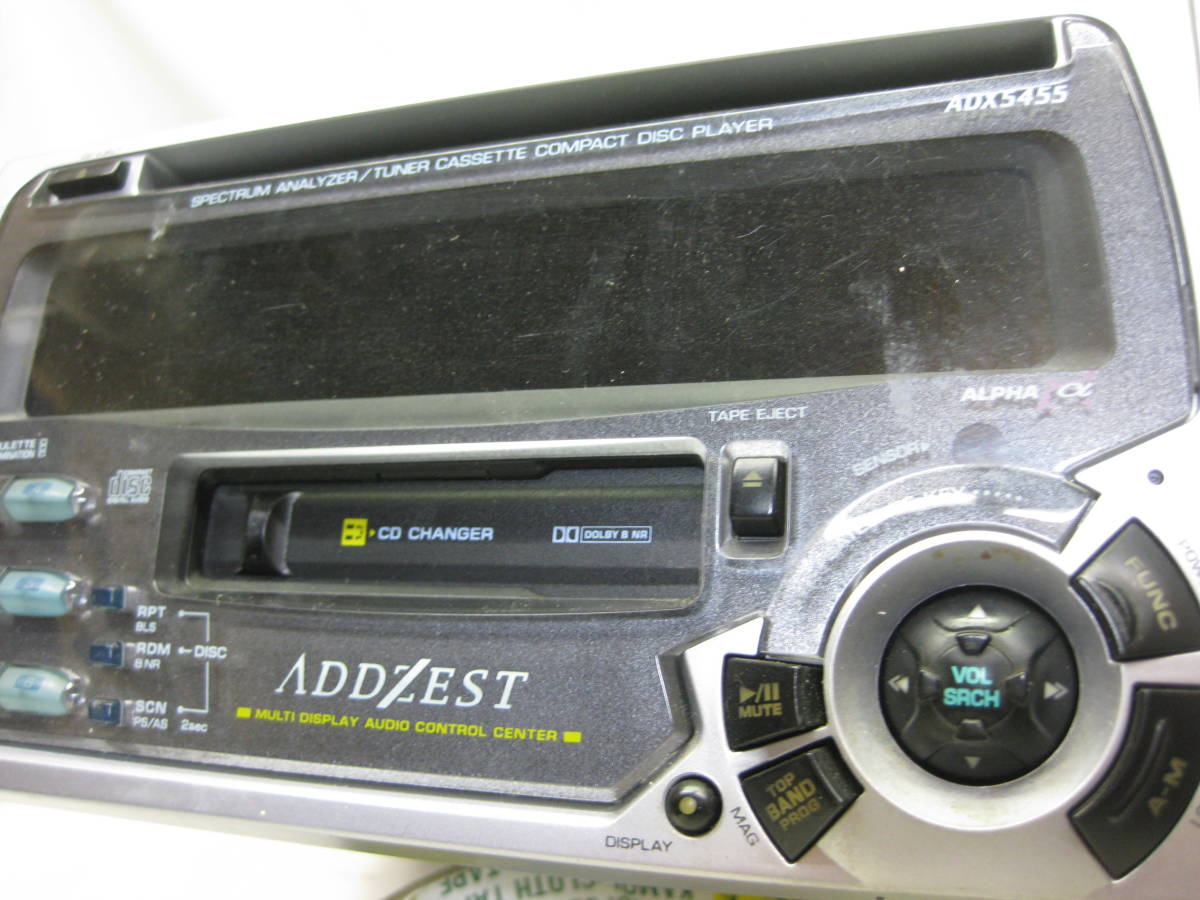 M-3526　ADDZEST　アゼスト　ADX5455　PS-2247U　2Dサイズ　CD&カセットデッキ　故障品_画像2