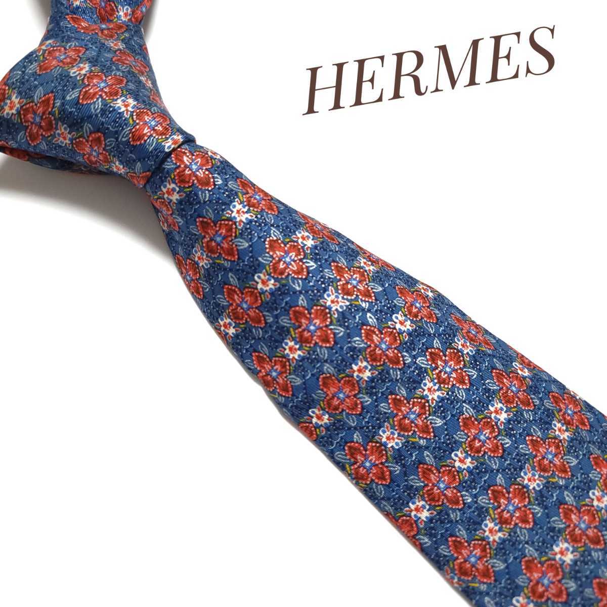 86%OFF!】-Hermes - HERMES ハイブランドネク•タイ 青 •しまうま