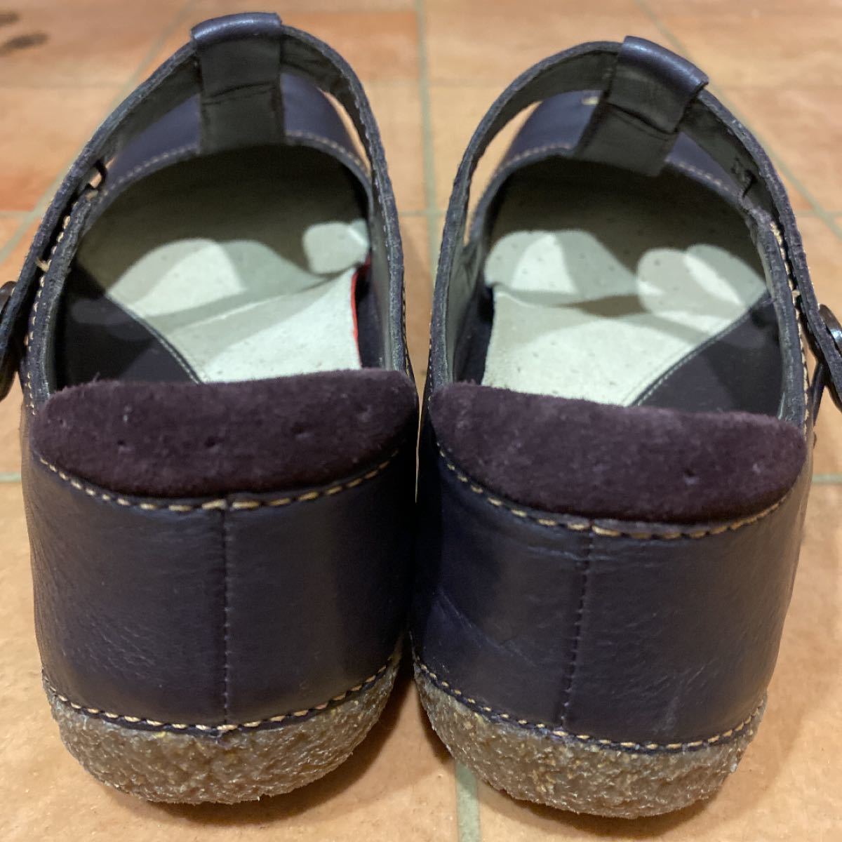 未使用 Clarks クラークス 可愛い Tストラップ シューズ 23.5センチ