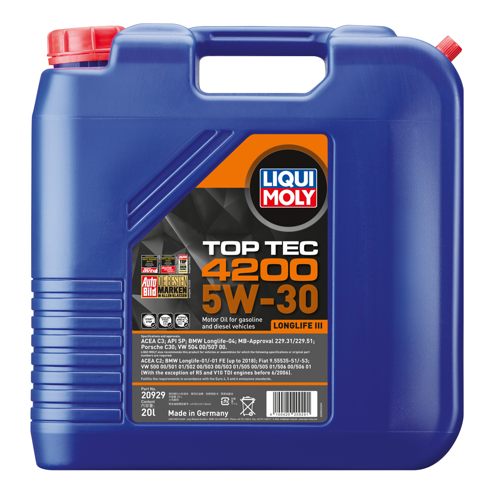 LIQUIMOLY ワーゲンゴルフオールトラックTSI 4モーション AUCJSFロングライフオイル指定車用 エンジンオイル20Lボトル リキモリ高性能OIL