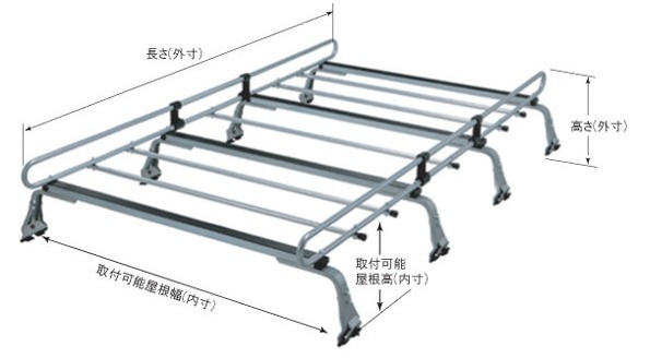 ◆ROCKYルーフキャリアZMシリーズ ハイエース/レジアスエースバン KDH201V/KDH206K/KDH206V 標準ルーフ ZM-425C_画像1