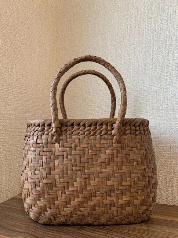 山葡萄 手作り かごバッグ 網代編み レディースファッション バッグ