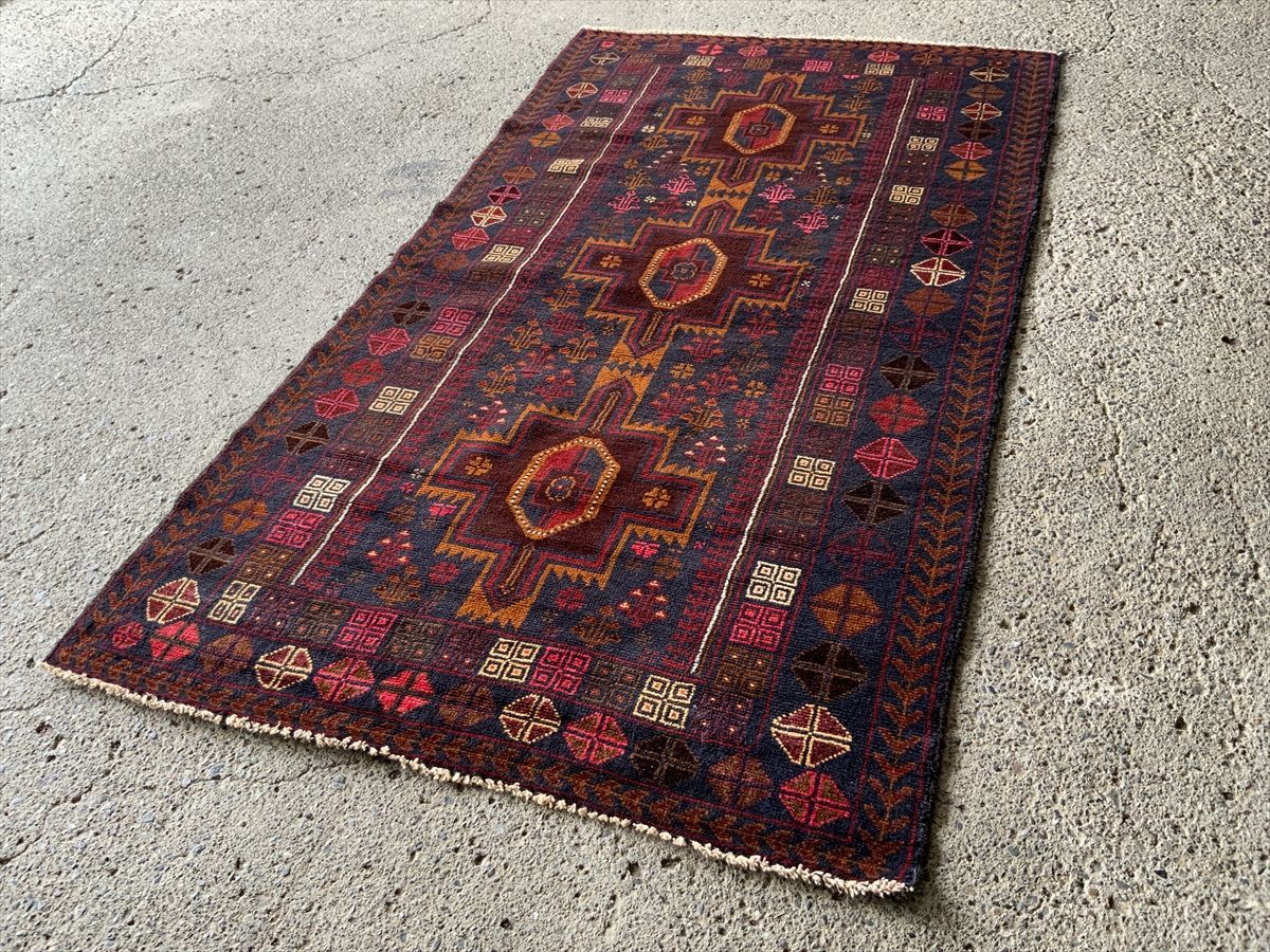 191×110cm アフガニスタン・ヘラート・ザッカン産 絨毯 ラグ