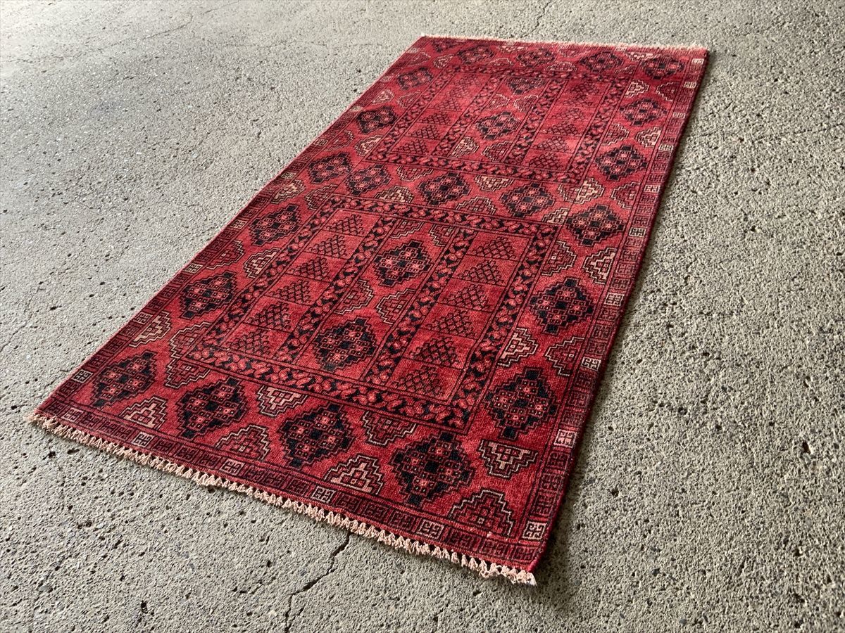 188×98cm アフガニスタン産 絨毯 ラグ アンティーク家具 マジック 