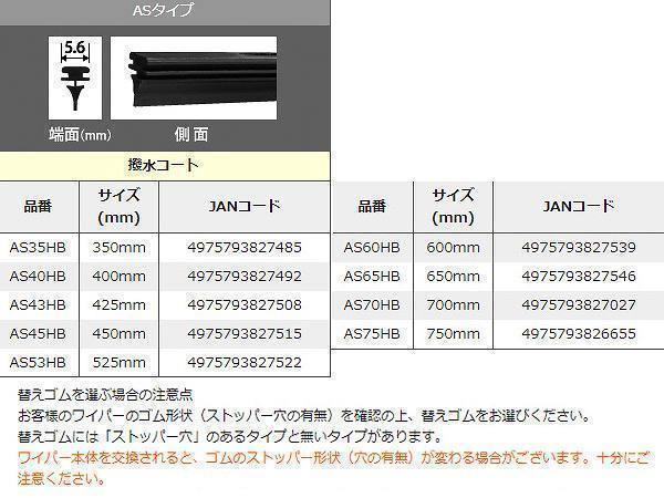 NWB 撥水コート ワイパーゴム インプレッサ スポーツ GT2 GT3 GT6 GT7 H28.10～ 運転席側 650mm 幅5.6mm 注意事項あり ラバー 替えゴム_画像4