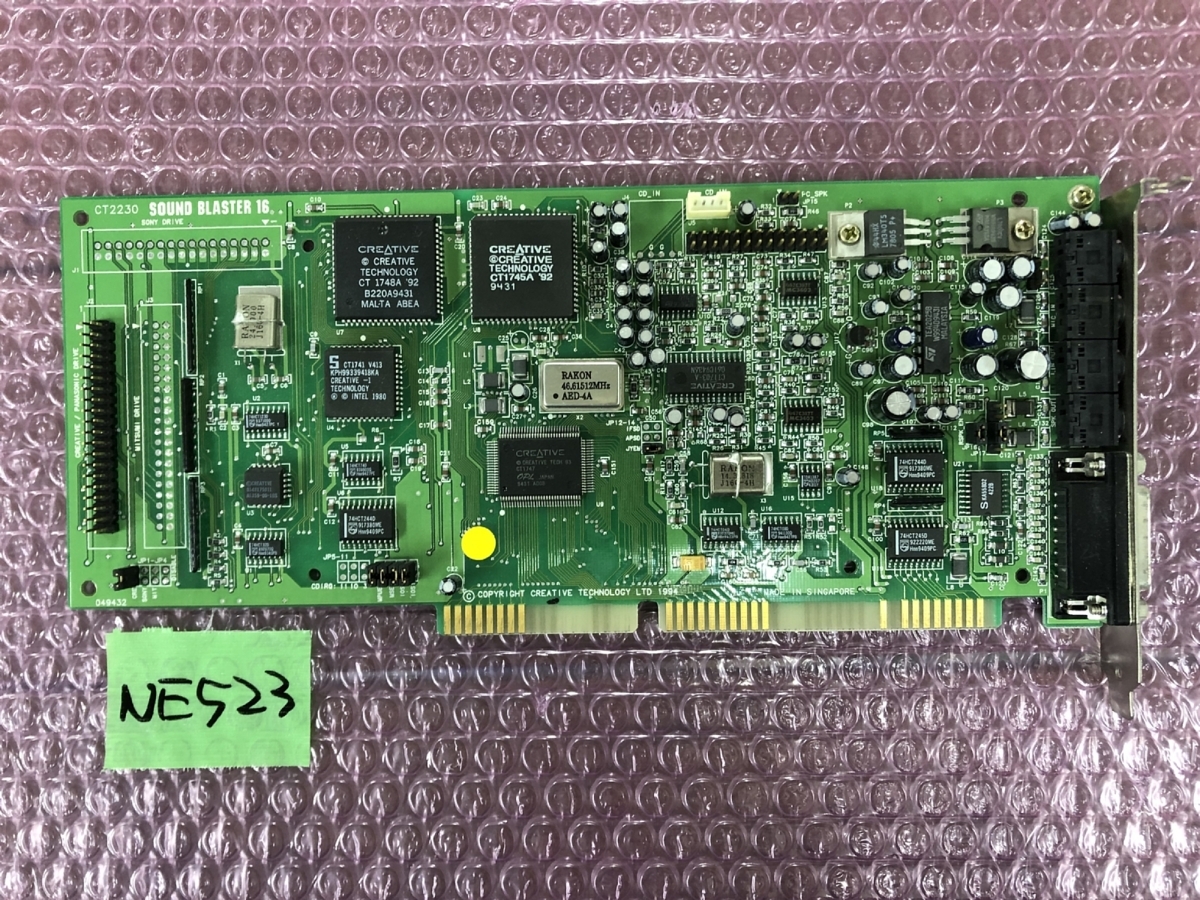 【送ネコポス360円】Creative Labs　Sound Blaster 16 CT2230　ISAバス用サウンドボード_画像1