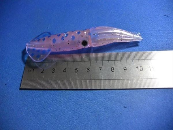 斑点ピンクイカ・10個　10cm イカベイト・イカワーム・ソフトイカ・根魚、青物、マダイ、真鯛、鯛ラバに追加可能_画像2