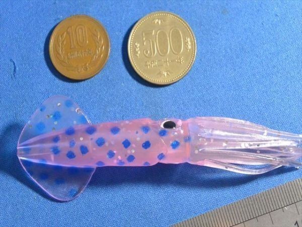 斑点ピンクイカ・10個　10cm イカベイト・イカワーム・ソフトイカ・根魚、青物、マダイ、真鯛、鯛ラバに追加可能_画像5