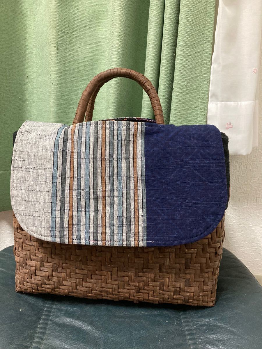 山葡萄 かごバッグ古布刺し子 | contifarma.pe