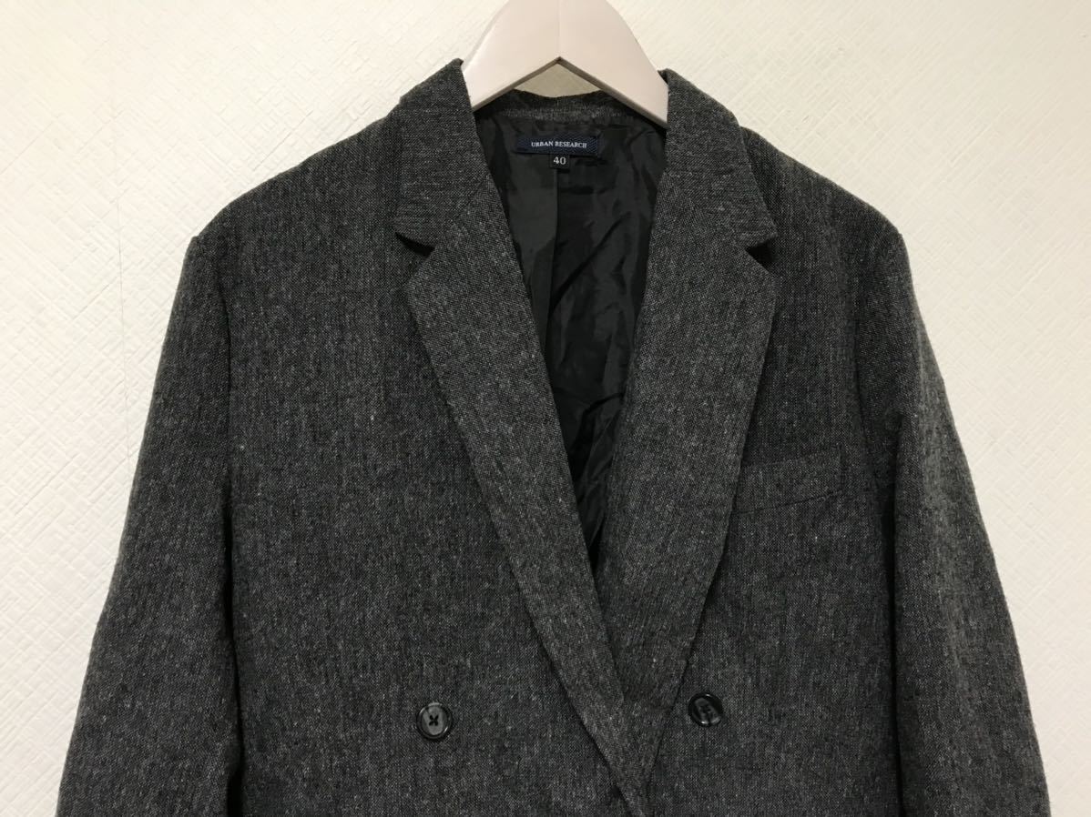  прекрасный товар подлинный товар Urban Research URBANRESEARCH двойной tailored jacket мужской чёрный черный костюм бизнес 40L