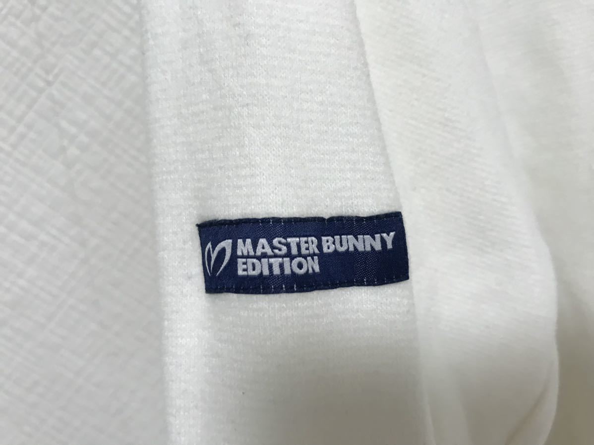 本物マスターバニーエディションMASTERBUNNYEDITIONハーフジップゴルフウェア長袖ロングTシャツロンTビジネスメンズXL白ホワイト6スポーツ