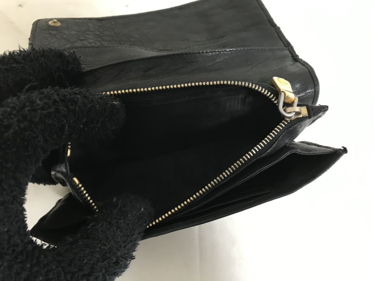 本物ミュウミュウmiumiu本革レザースタッズ長財布サイフ札入れ黒ブラックビジネスメンズレディースイタリア製 5