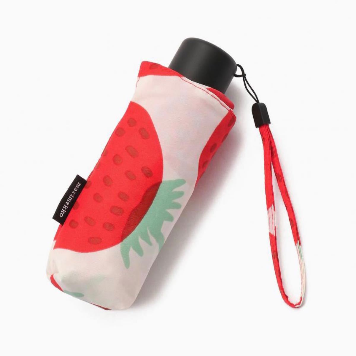marimekko マリメッコ マンシッカ 折りたたみ傘 イチゴ柄 新品 marimekko マリメッコ マンシッカ 折りたたみ傘 イチゴ柄 新品