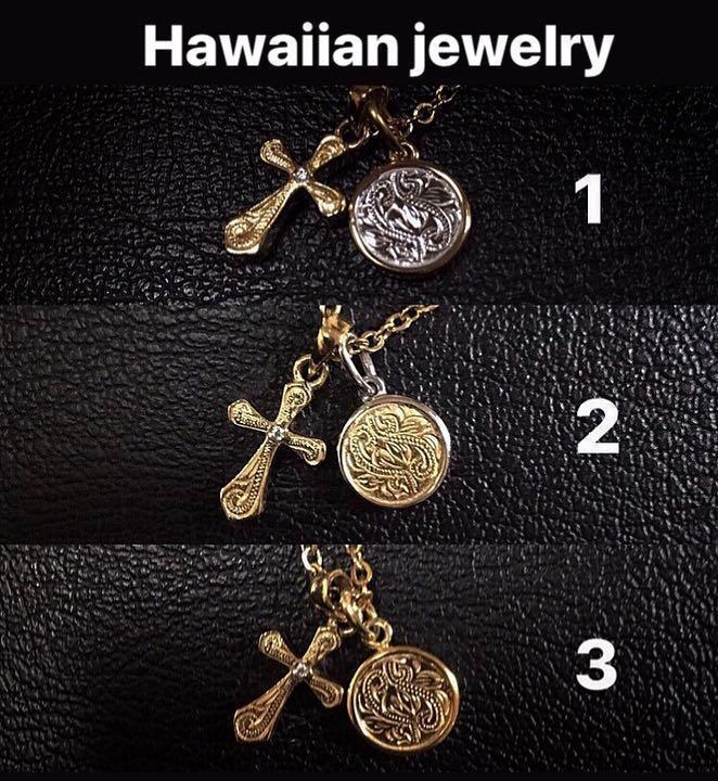 ハワイアンジュエリー ネックレス クロス メダル コイン メンズ