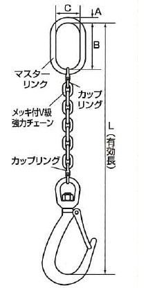 HHH スリーエッチ スイベル式 ロングチェーンフック 3ton CYF3L_画像2